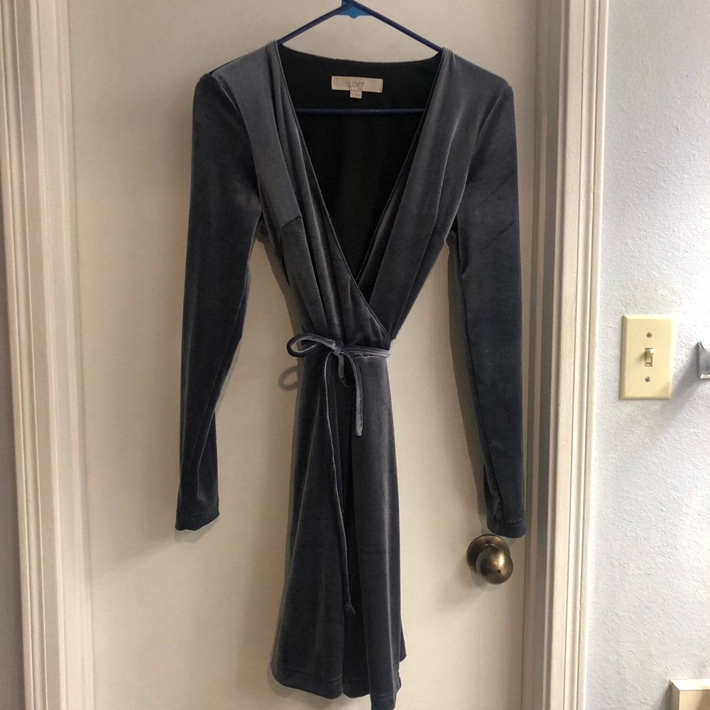 Velvet wrap dress from The Loft